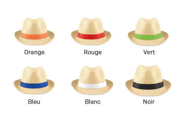 Assortissez le bandeau du chapeau à votre charte graphique et offrez un cadeau personnalisé à vos couleurs