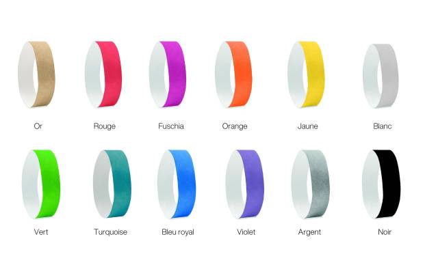 De nombreux coloris pour coordonner vos bracelets personnalisés à votre charte graphique